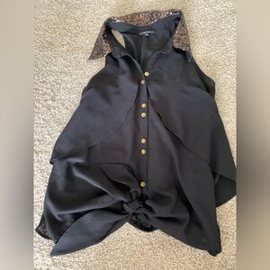 Flowy Sequin Button up Tank